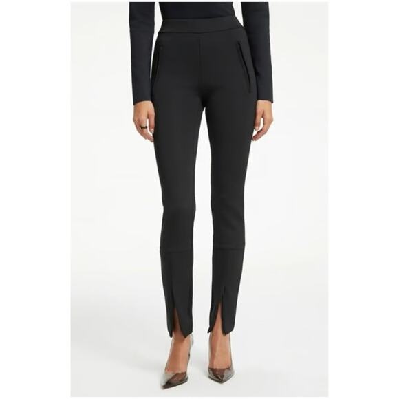 Good American Women’s Sz XL NWT Black Scuba Pull On Pants Slim Stretch Ankle Zip